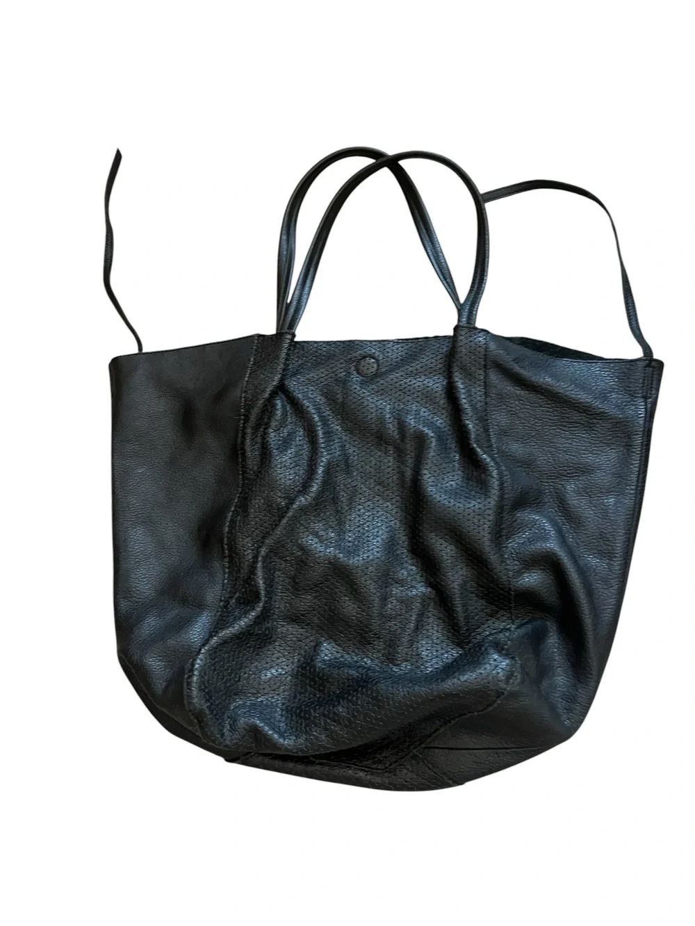 Linea Pelle Black Leather Hobo Tote